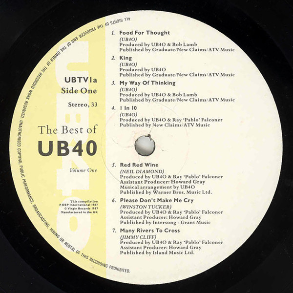 UB40 - The Best Of UB40 - Volume One (LP, Comp, Gat) (Very Good Plus (VG+)) - Image 3