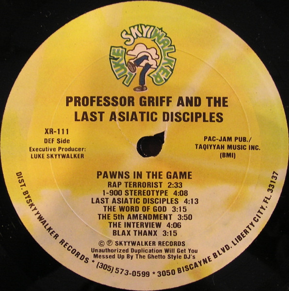 Professor Griff And The Last Asiatic Disciples - Pawns In The Game (LP, Album) (Near Mint (NM or M-)) - Image 4