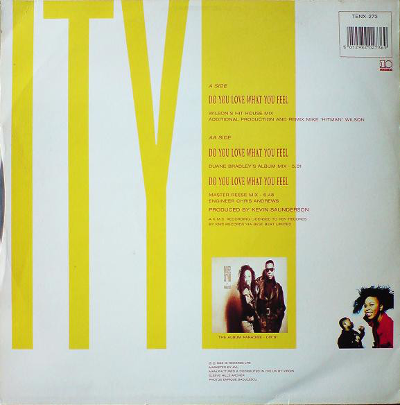 Inner City - Do You Love What You Feel (12", Single) (Very Good (VG)) - Image 2