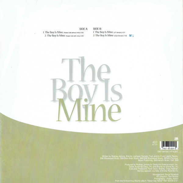 Brandy (2) & Monica - The Boy Is Mine (12") (Very Good Plus (VG+)) - Image 2