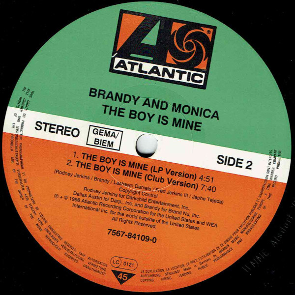 Brandy (2) & Monica - The Boy Is Mine (12") (Very Good Plus (VG+)) - Image 4
