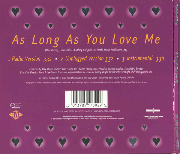Backstreet Boys - As Long As You Love Me (CD, Single) (Very Good (VG)) - Image 2