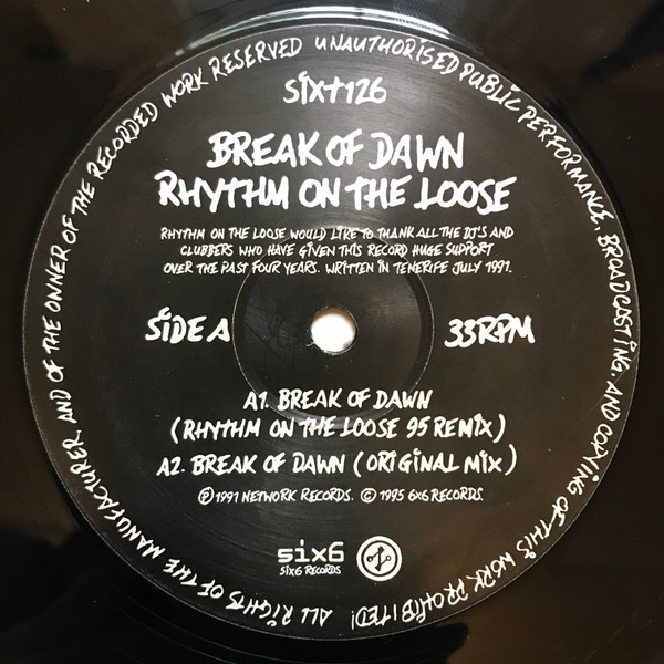 Rhythm On The Loose - Break Of Dawn (12") (Near Mint (NM or M-)) - Image 3