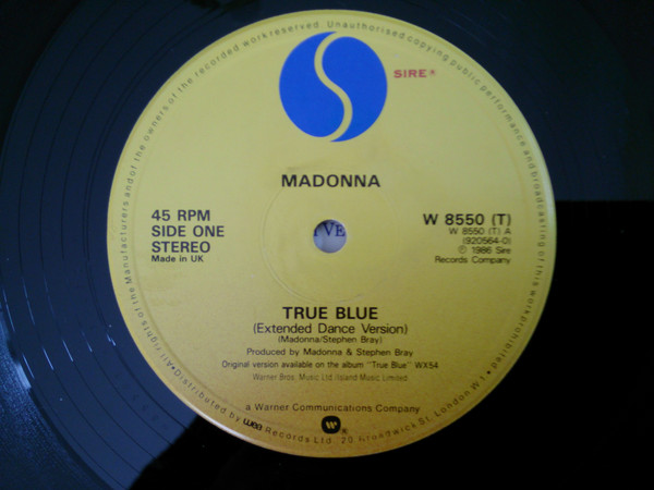 Madonna - True Blue (Extended Dance Version) (12", Single) (Good Plus (G+)) - Image 4