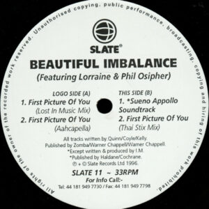 Beautiful Imbalance Featuring Lorraine & Phil Osipher - First Picture Of You (12") (Very Good Plus (VG+))