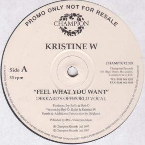 Kristine W - Feel What You Want (6x12", Promo) (Very Good Plus (VG+))