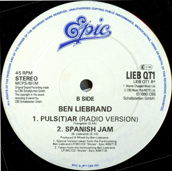 Ben Liebrand - Puls(t)ar (12") (Very Good Plus (VG+)) - Image 3