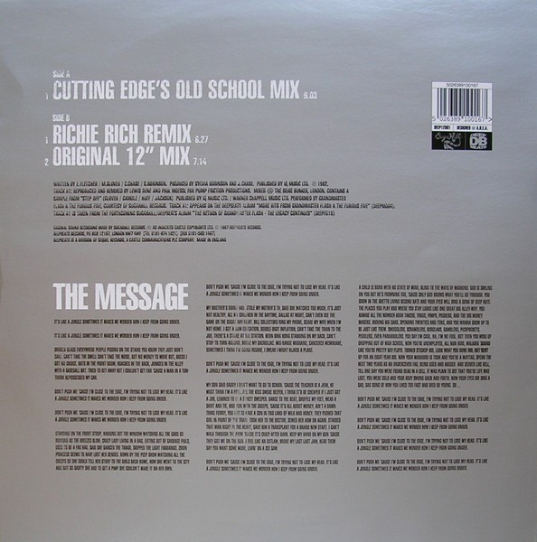 Grandmaster Flash & The Furious Five - The Message (12") (Very Good (VG)) - Image 2