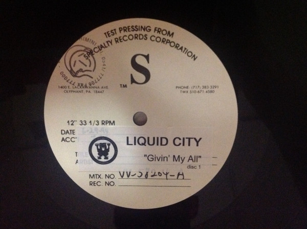 Liquid City - Givin' My All (2x12", TP) (Near Mint (NM or M-))