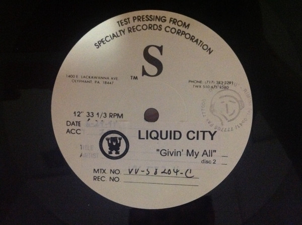 Liquid City - Givin' My All (2x12", TP) (Near Mint (NM or M-)) - Image 3