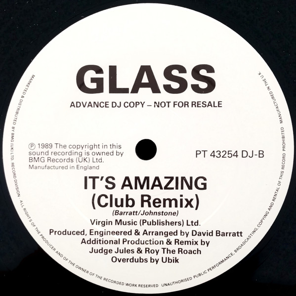 Glass - It's Amazing (12", Promo) (Very Good Plus (VG+)) - Image 2