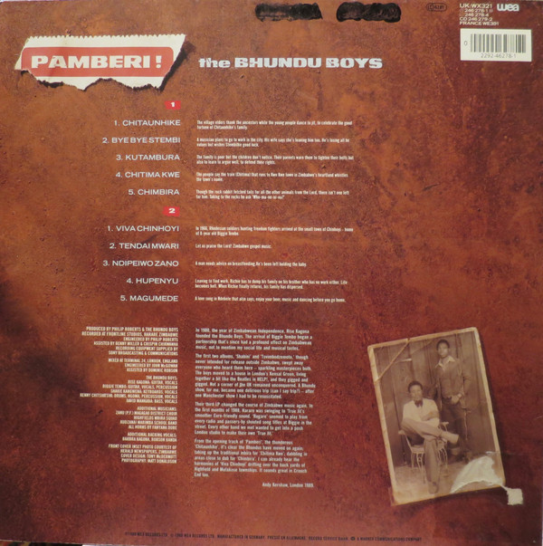 Bhundu Boys - Pamberi ! (LP, Album) (Near Mint (NM or M-)) - Image 2