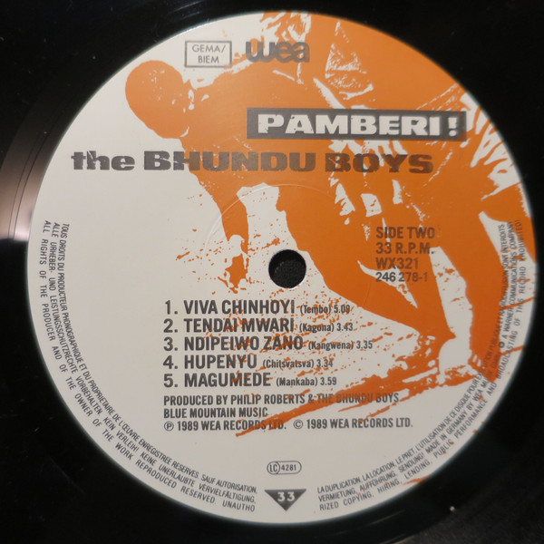 Bhundu Boys - Pamberi ! (LP, Album) (Near Mint (NM or M-)) - Image 4