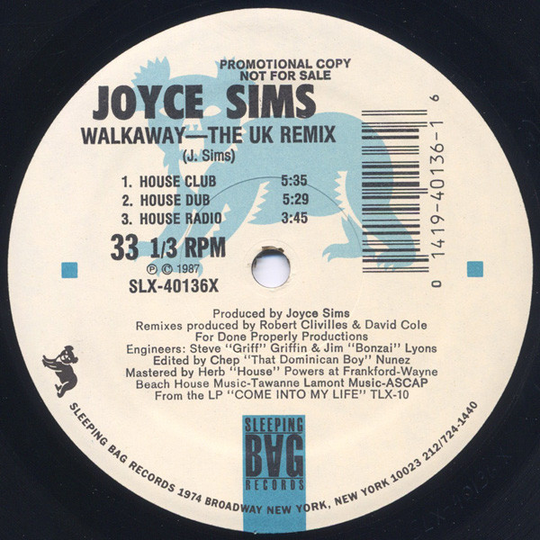 Joyce Sims - Walkaway - The UK Remix (12", Promo) (Very Good Plus (VG+))