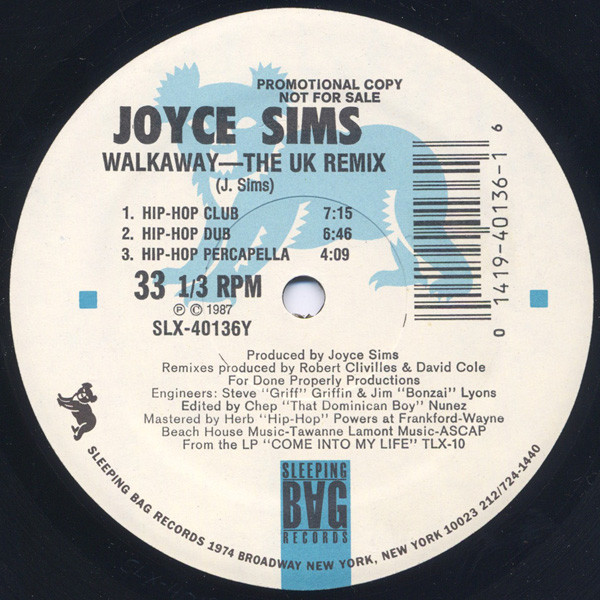 Joyce Sims - Walkaway - The UK Remix (12", Promo) (Very Good Plus (VG+)) - Image 2