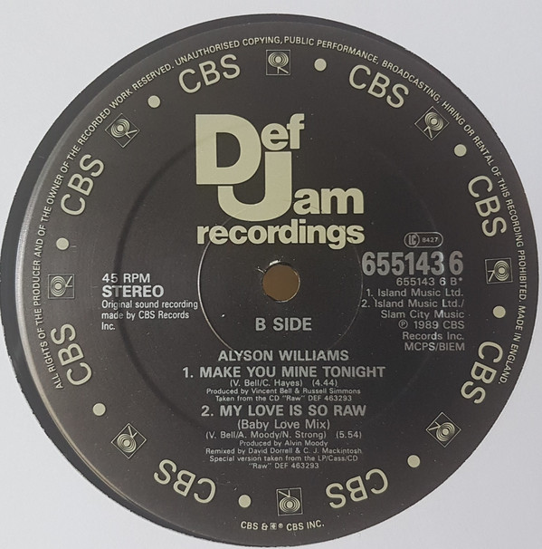 Alyson Williams - I Need Your Lovin' (Extended Remix) (12") (Very Good Plus (VG+)) - Image 4