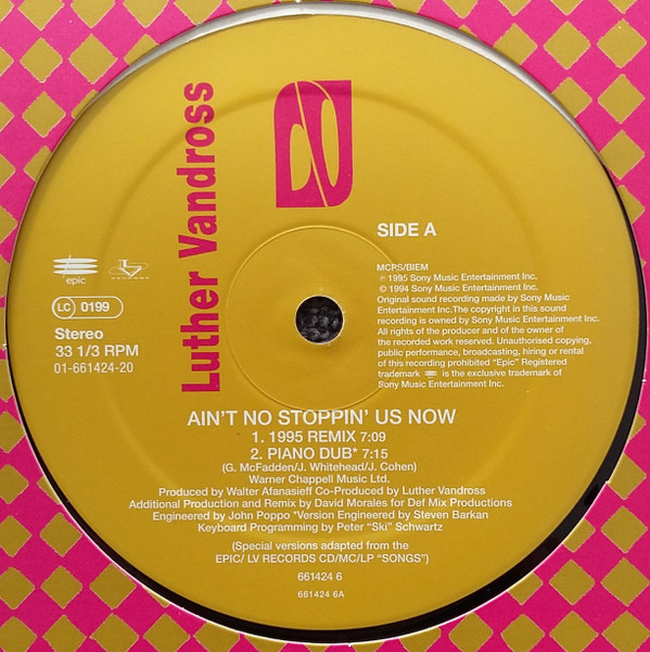 Luther Vandross - Ain't No Stoppin' Us Now (12", Single) (Very Good Plus (VG+)) - Image 3