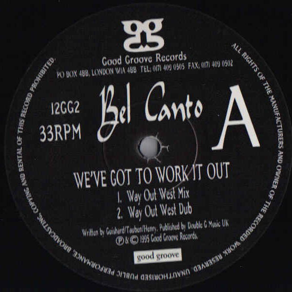 Bel Canto (2) - We've Got To Work It Out (12") (Very Good Plus (VG+)) - Image 2