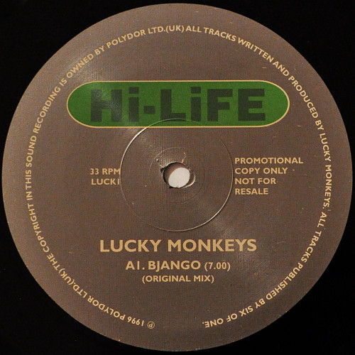Lucky Monkeys - Bjango (12", Promo) (Very Good Plus (VG+)) - Image 3