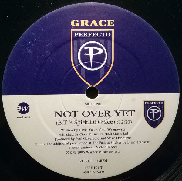 Grace - Not Over Yet (B.T. Remixes) (12") (Very Good (VG)) - Image 5