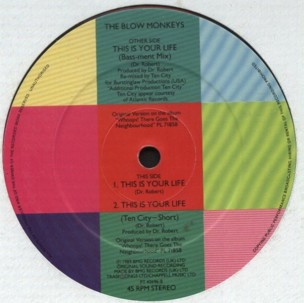 The Blow Monkeys - This Is Your Life (12", Die) (Very Good Plus (VG+)) - Image 4