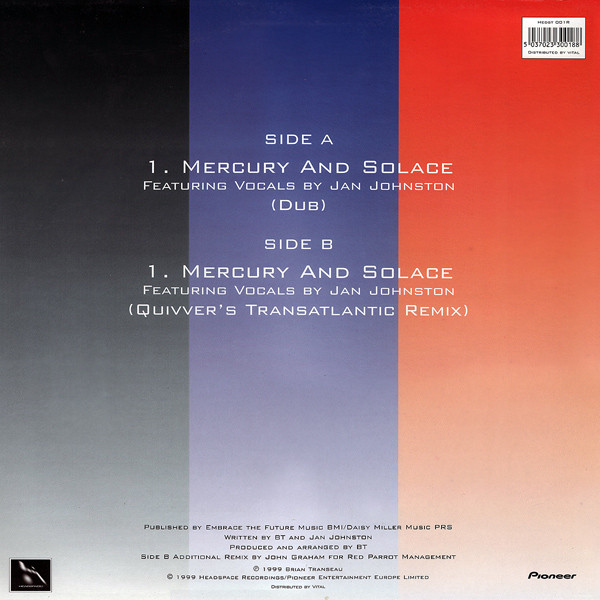 BT - Mercury And Solace (Disc 2) (12", Single) (Very Good Plus (VG+)) - Image 2