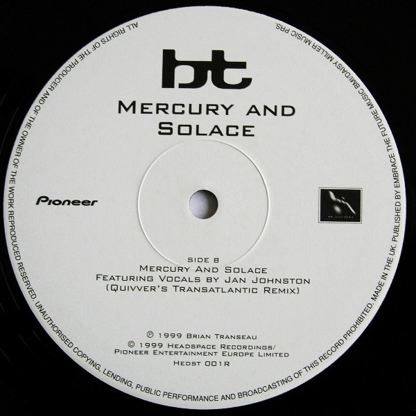 BT - Mercury And Solace (Disc 2) (12", Single) (Very Good Plus (VG+)) - Image 4
