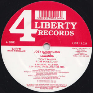 Joey Washington Featuring Lawanda - Don't Wanna Lose Your Love (2x12") (Very Good Plus (VG+))