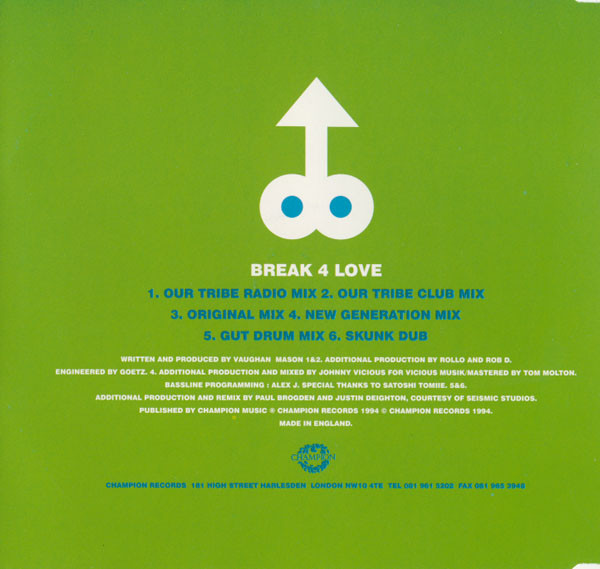 Raze - Break 4 Love (CD, Single) (Very Good (VG)) - Image 2