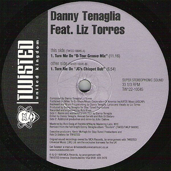 Danny Tenaglia Featuring Liz Torres - Turn Me On (12", M/Print) (Near Mint (NM or M-)) - Image 2