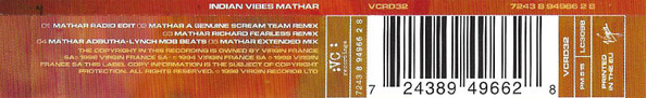 Indian Vibes - Mathar (CD, Single) (Very Good Plus (VG+)) - Image 3