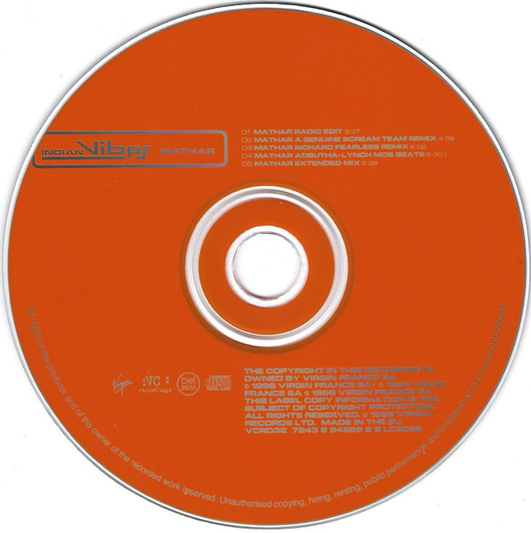 Indian Vibes - Mathar (CD, Single) (Very Good Plus (VG+)) - Image 4