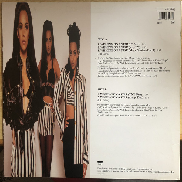 The Cover Girls - Wishing On A Star (12") (Near Mint (NM or M-)) - Image 2