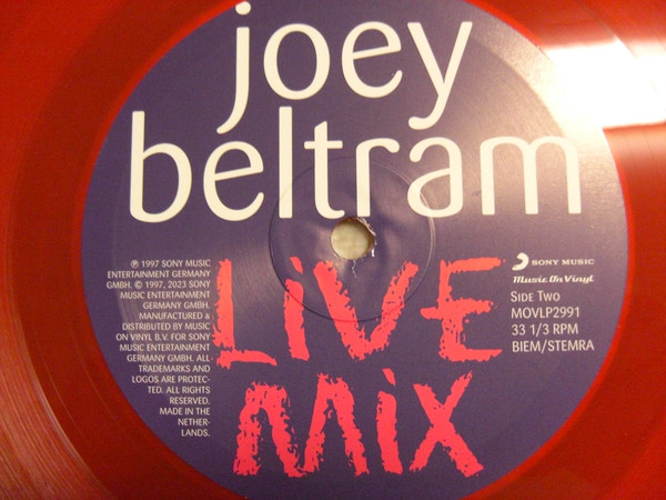 Joey Beltram - Live Mix (LP, Comp, Ltd, Num, P/Mixed, Red) (Mint (M)) - Image 4
