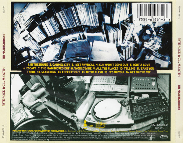 Pete Rock & C.L. Smooth - The Main Ingredient (CD, Album) (Very Good (VG)) - Image 2