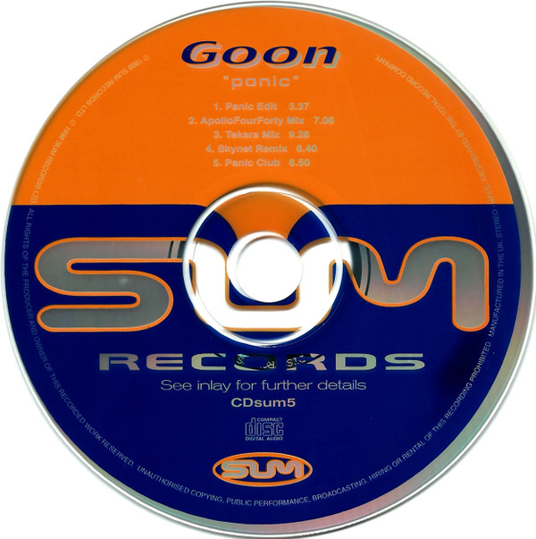 Goon - Panic (CD, Maxi) (Near Mint (NM or M-)) - Image 2