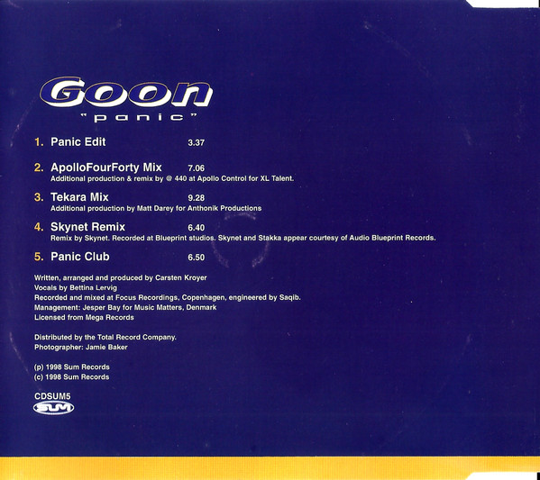 Goon - Panic (CD, Maxi) (Near Mint (NM or M-)) - Image 4