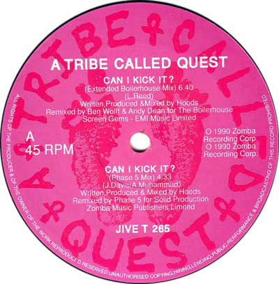 A Tribe Called Quest - Can I Kick It? (12", Single) (Near Mint (NM or M-)) - Image 3