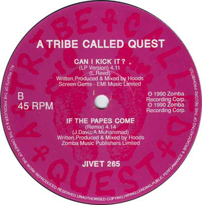 A Tribe Called Quest - Can I Kick It? (12", Single) (Near Mint (NM or M-)) - Image 4