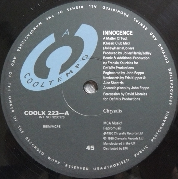 Innocence - A Matter Of Fact (12") (Very Good Plus (VG+)) - Image 3