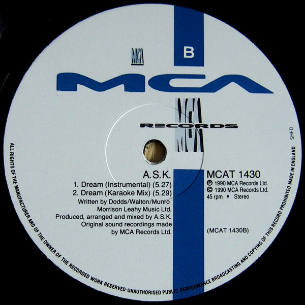 A.S.K. - Dream (12") (Very Good Plus (VG+)) - Image 4