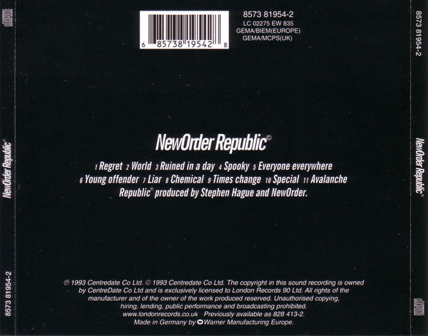 New Order - Republic (CD, Album, RE) (Near Mint (NM or M-)) - Image 2