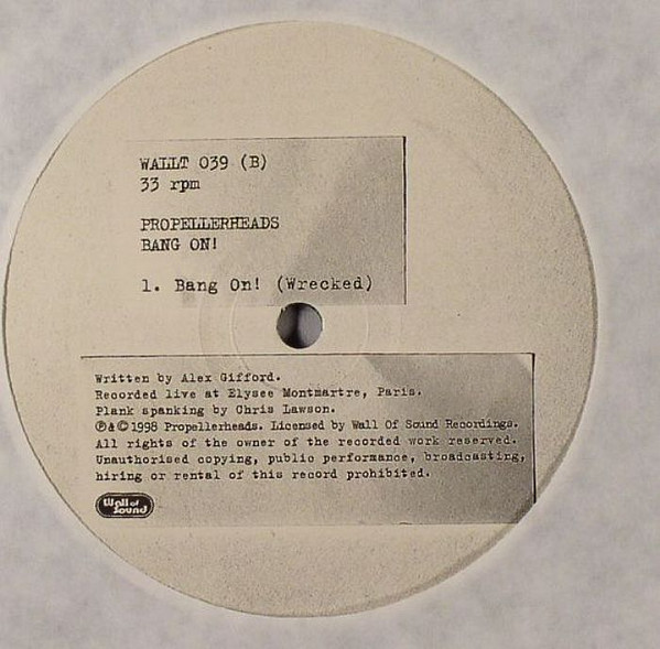 Propellerheads - Bang On! (12", Single) (Very Good Plus (VG+)) - Image 2