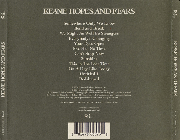 Keane - Hopes And Fears (CD, Album, S/Edition) (Very Good Plus (VG+)) - Image 3