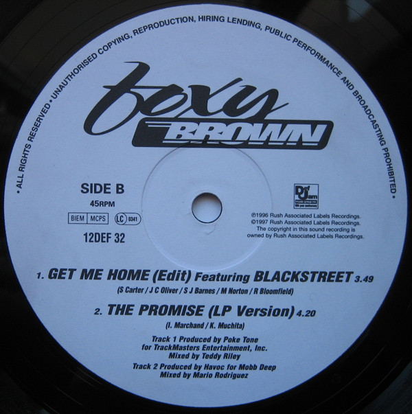 Foxy Brown Featuring Blackstreet - Get Me Home (12", Single) (Very Good (VG)) - Image 4