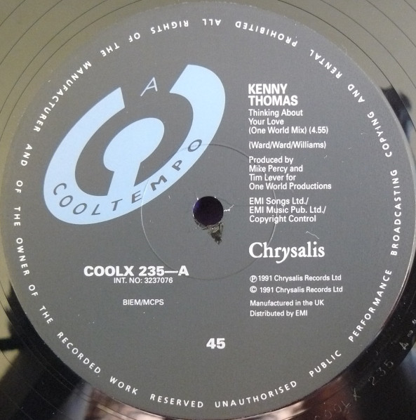 Kenny Thomas - Thinking About Your Love (12", Single) (Near Mint (NM or M-)) - Image 3