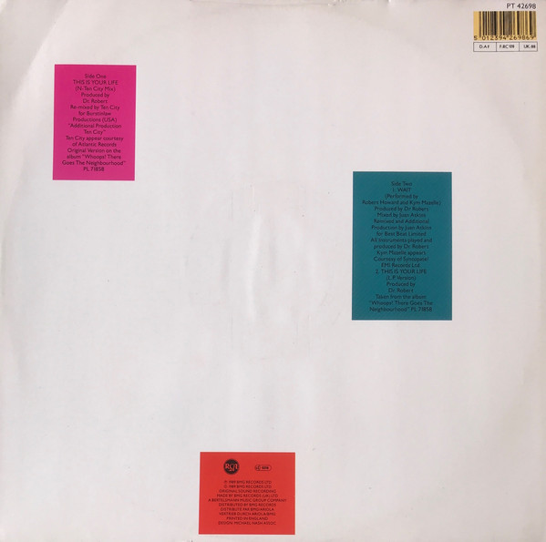 The Blow Monkeys - This Is Your Life (N-Ten City Remix) (12") (Very Good (VG)) - Image 3