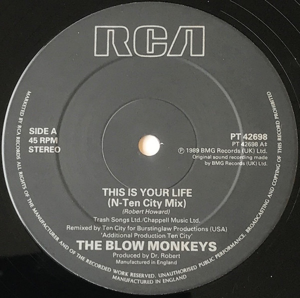 The Blow Monkeys - This Is Your Life (N-Ten City Remix) (12") (Very Good (VG)) - Image 4