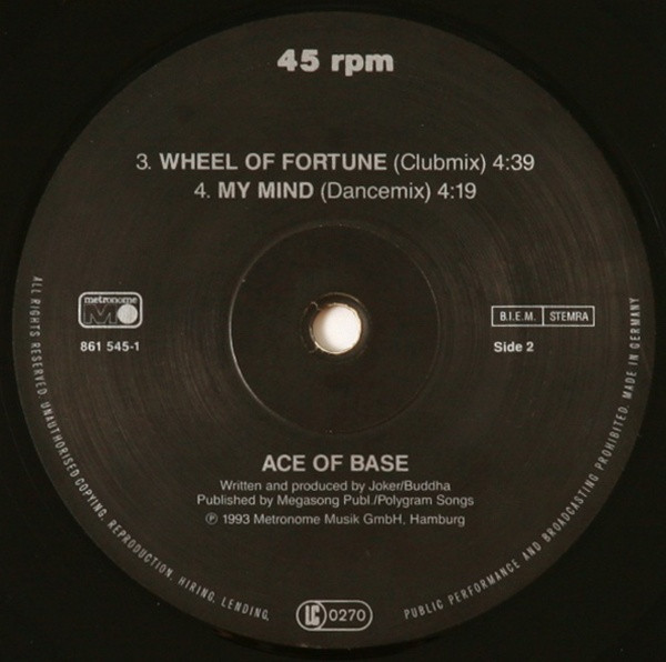 Ace Of Base - Wheel Of Fortune (12") (Very Good Plus (VG+)) - Image 5