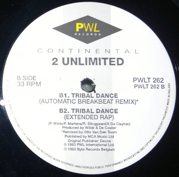 2 Unlimited - Tribal Dance (12", Single) (Very Good Plus (VG+)) - Image 4